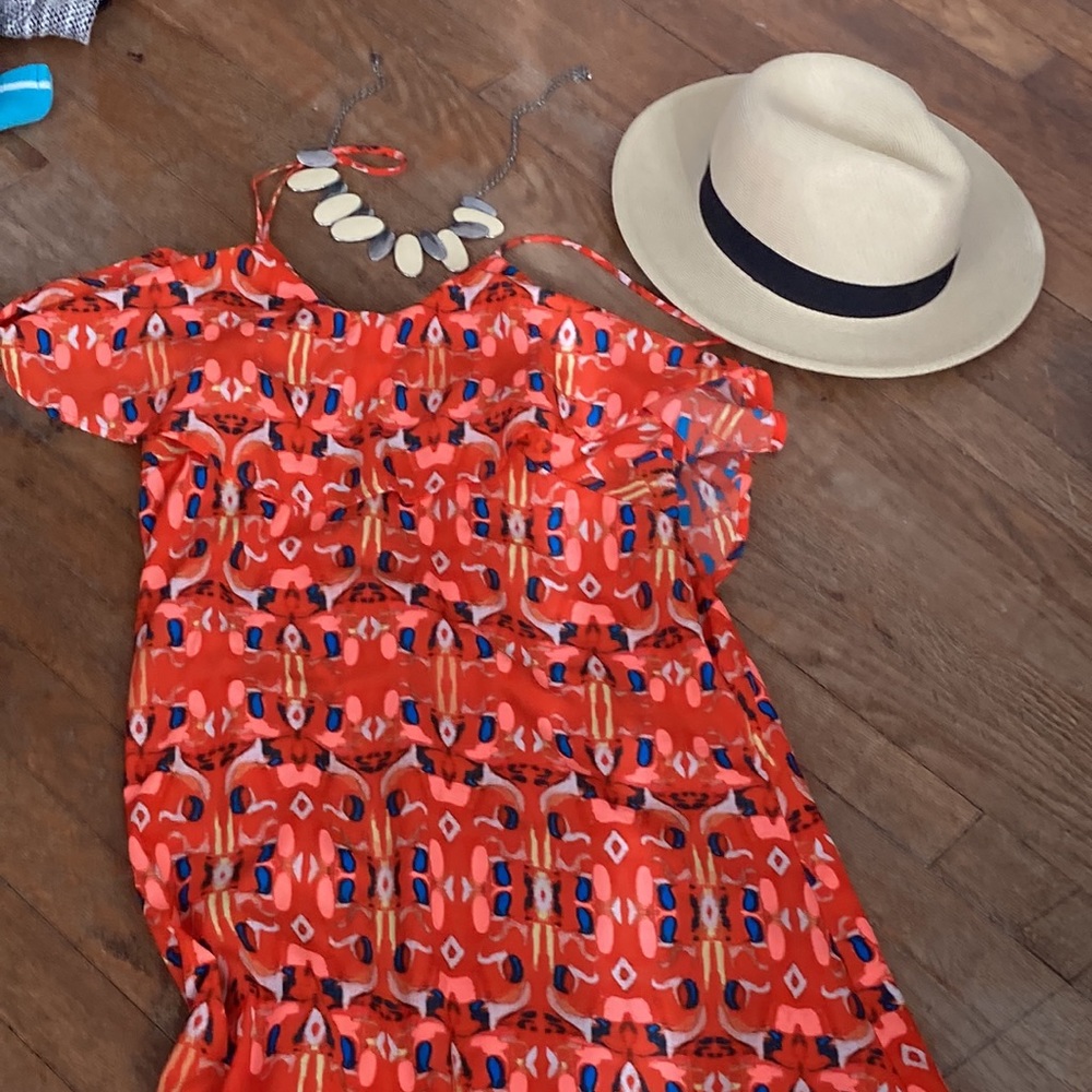 Graphic Orange maxi dress